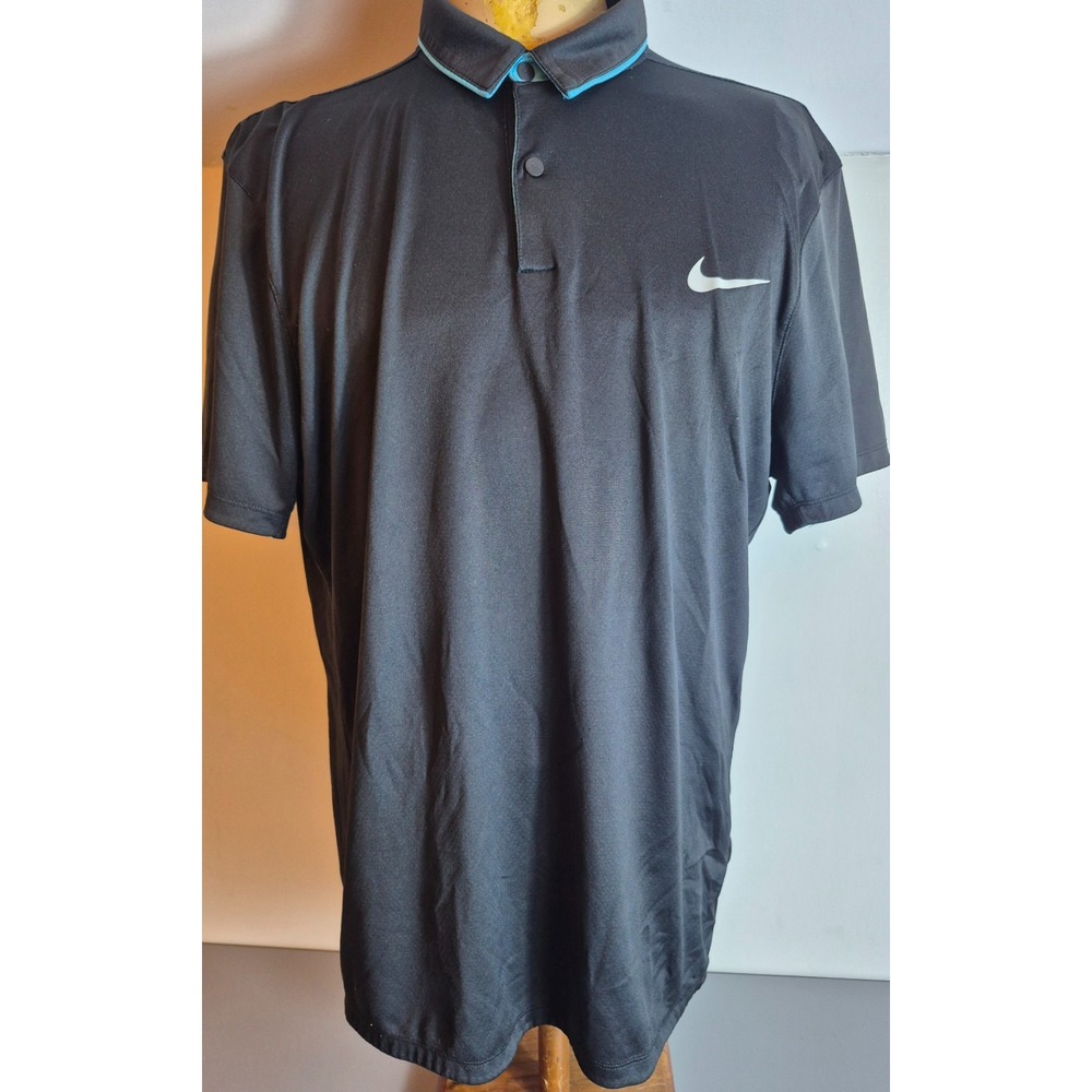 Nike Golf Mens Modern Fit Polo Shirt Large Black Blue